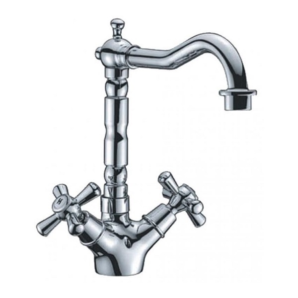 Rubinetteria Rubinetto miscelatore per lavandino lavello sofia in ottone canna alta cromato