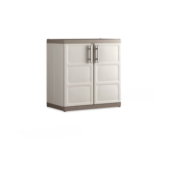 Armadi da esterno Armadio basso excellence xl in resina robusto bianco tortora 89x54x93 keter