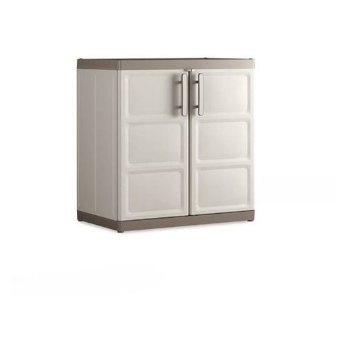 Armadi da esterno Armadio basso excellence xl in resina robusto bianco tortora 89x54x93 keter