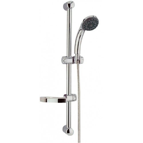 Rubinetteria Saliscendi soffione doccia mod. classico in ottone a 3 getti con porta sapone