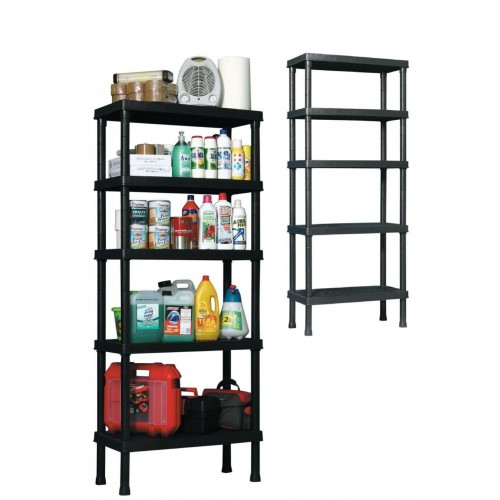 Scaffali ufficio Scaffale in resina con 5 ripiani multiuso 80x40x188h cm per esterno terrazzo