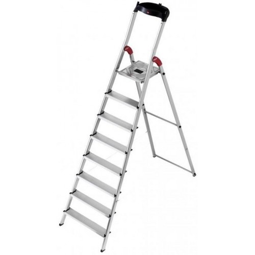 Scale e scaletti Scala in alluminio hailo l60 multiuso 8 gradini con vaschetta piano antiscivolo