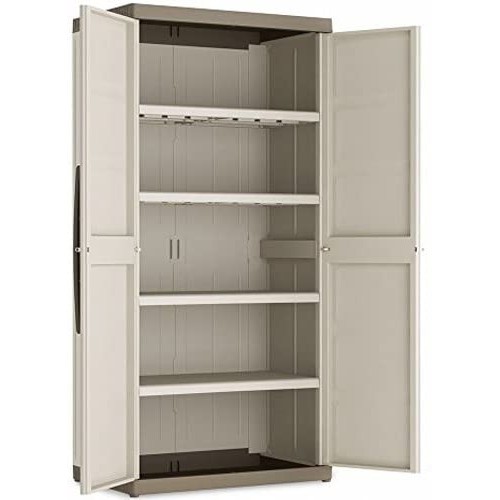 Armadi da esterno Armadio excellence bianco tortora robusto esterno resina keter