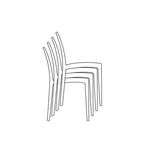 Sedie da esterno Sedia Upon Up-on Paris Grandsoleil Impilabile Moka Per Bar Ristorante Giardino