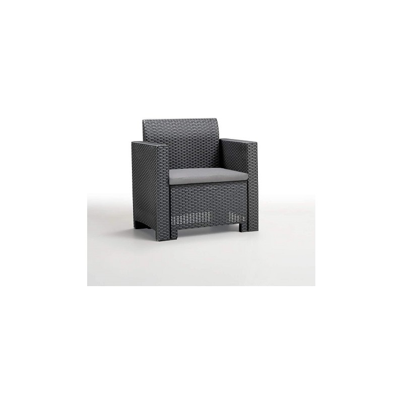 Divani da giardino Set 4 pezzi salotto salottino nebraska antracite per arredo giardino esterno Divani da giardino Set 4 pezzi salotto salottino nebraska antracite per arredo giardino esterno