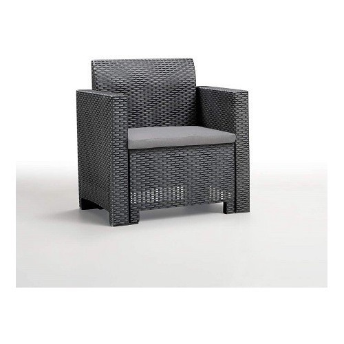 Divani da giardino Set 4 pezzi salotto salottino nebraska antracite per arredo giardino esterno