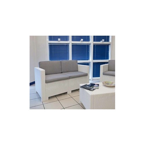 Divani da giardino Set 4 pezzi salotto salottino nebraska bianco per arredo giardino esterno