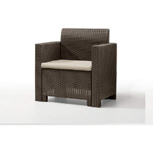 Divani da esterno Set 4 pezzi salotto salottino nebraska marrone per arredo giardino esterno