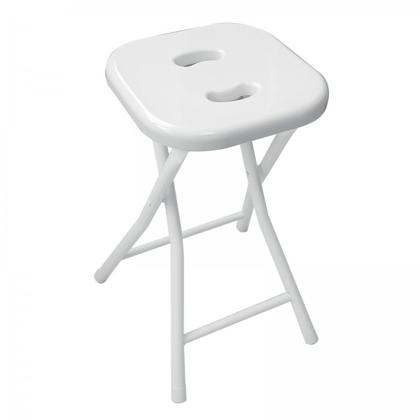 Sgabelli bagno Sgabello richiudibile gedy in resina e metallo struttura cromata seduta bianco