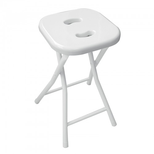 Sgabelli bagno Sgabello richiudibile gedy in resina e metallo struttura cromata seduta bianco