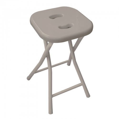 Sgabelli bagno Sgabello richiudibile gedy resina metallo e cromata seduta tortora chiaro