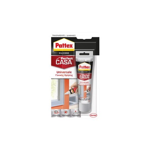 Colle Silicone trasparente pattex ml.50  antimuffa universale vetro metallo ceramica