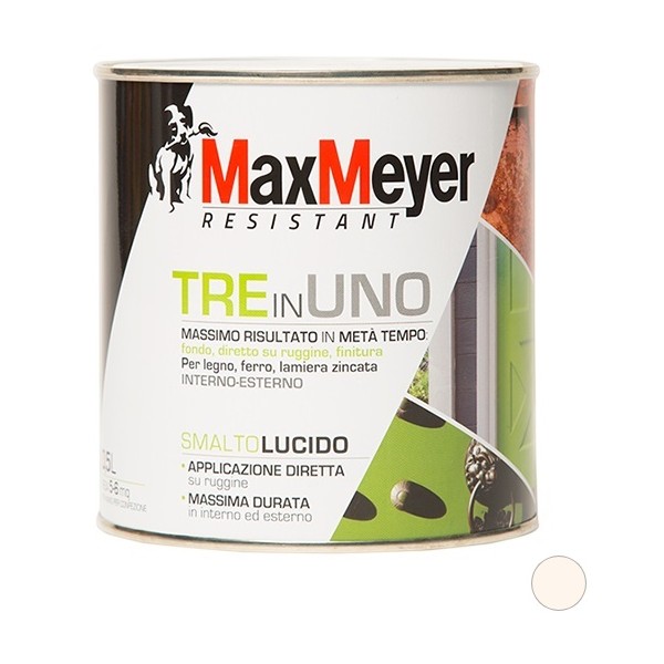 Smalti per esterni Smalto tre in uno lucido panna 0.50 lt legno ferro lamiera zincata