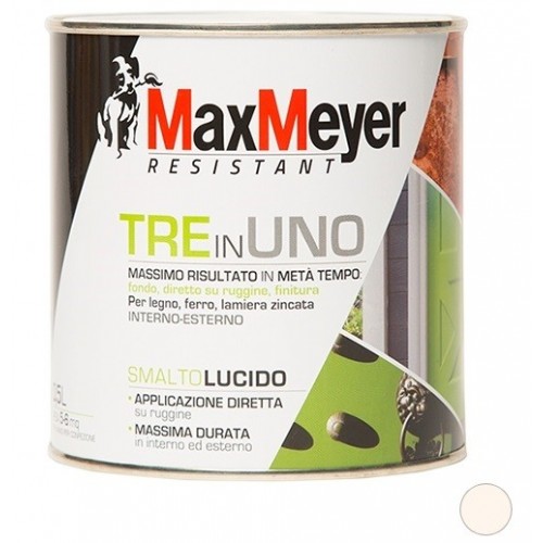 Smalti per esterni Smalto tre in uno lucido panna 0.50 lt legno ferro lamiera zincata