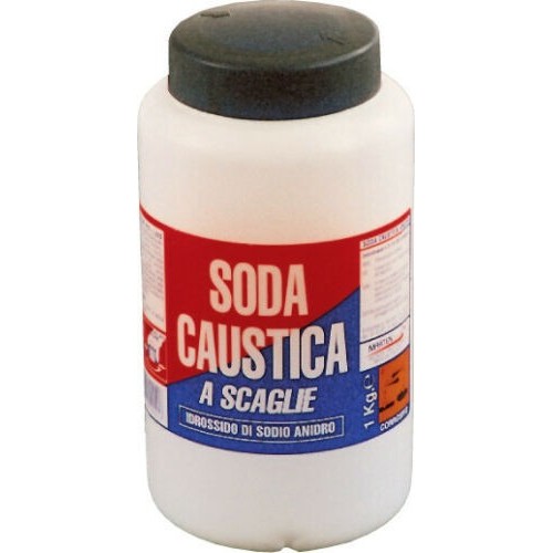 Diluenti e solventi Soda caustica 1 kg a scaglie detergente multiuso uso industriale domestico