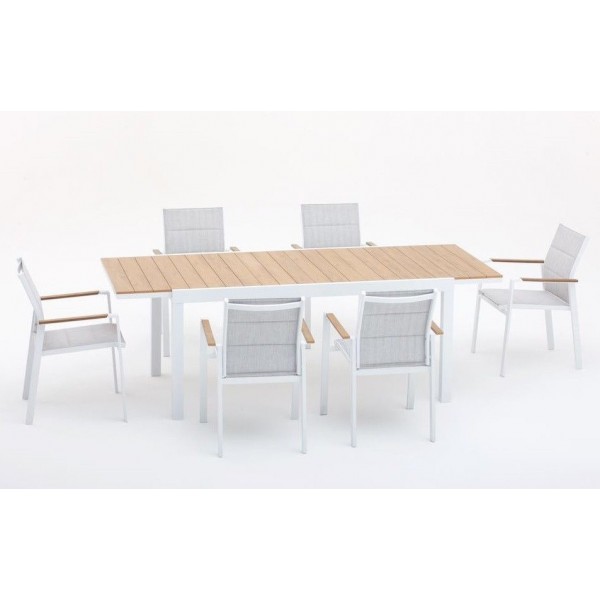 Tavoli da giardino Tavolo beverly bianco allungabile 164/225x90 cm alluminio arredamento esterno