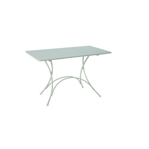 Tavoli da esterno Tavolo pigalle emu 118x76 cm bianco opaco acciaio verniciato pieghevole giardino