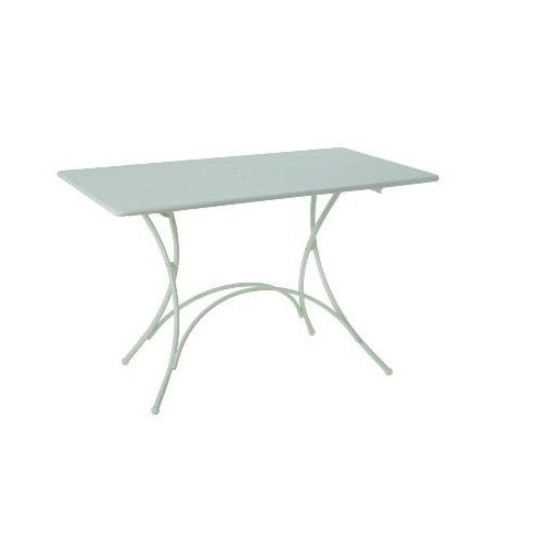 Tavoli da esterno Tavolo pigalle emu 118x76 cm bianco opaco acciaio verniciato pieghevole giardino