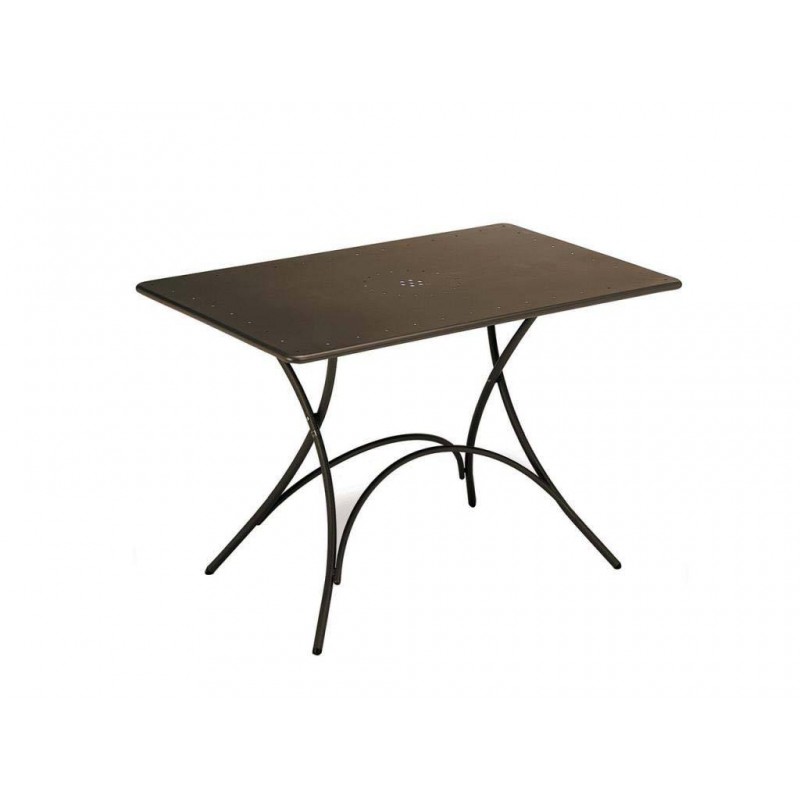 Tavoli da esterno Tavolo pigalle emu 118x76 cm marrone in acciaio verniciato pieghevole  giardino Tavoli da esterno Tavolo pigalle emu 118x76 cm marrone in acciaio verniciato pieghevole  giardino
