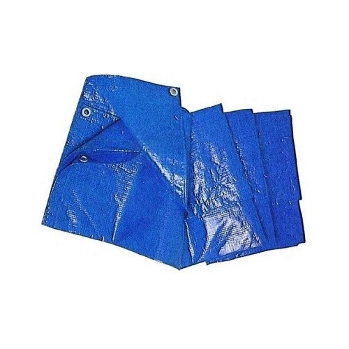 Copertura tela per esterni Telo telone di copertura occhiellato 2x3 mt blu piscina protezione rettangolare