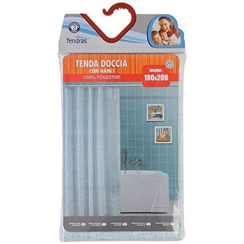 Tende doccia Tenda doccia in polyestere 200x180 cm arredo bagno feridras 187003