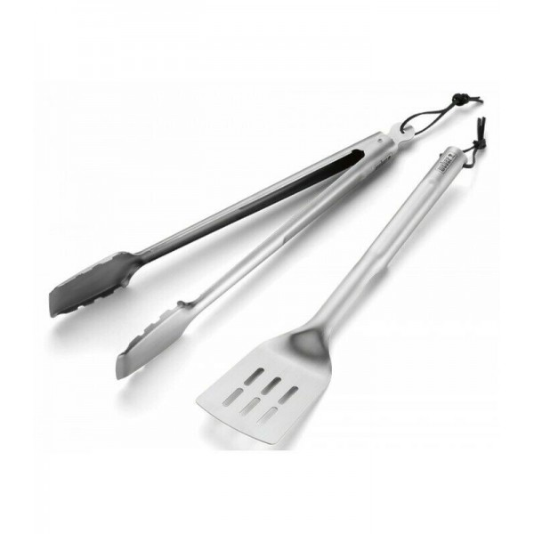 Accessori barbecue Weber kit 2 accessori acciaio inox 8302 spatola pinza bbq barbecue