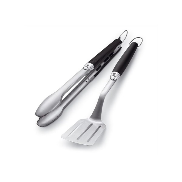 Accessori barbecue Weber kit 2 accessori in inox accessori barbecue pinza spatola