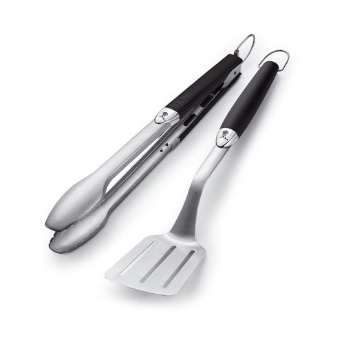 Accessori barbecue Weber kit 2 accessori in inox accessori barbecue pinza spatola