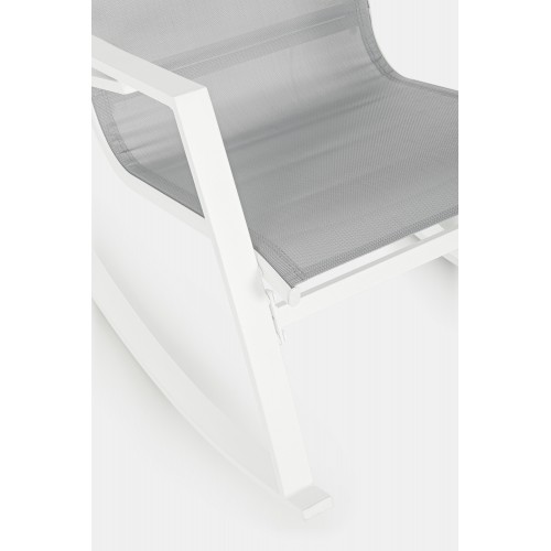 Dondoli da giardino Poltrona a dondolo con poggiatesta demid bianco 662986