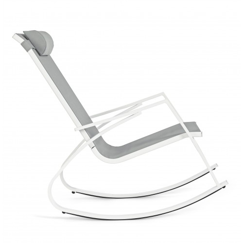 Dondoli da giardino Poltrona a dondolo con poggiatesta demid bianco 662986