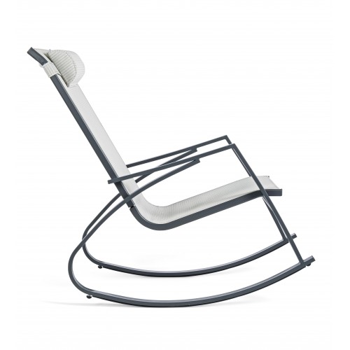Dondoli da giardino Poltrona a dondolo con poggiatesta demid antracite 662987
