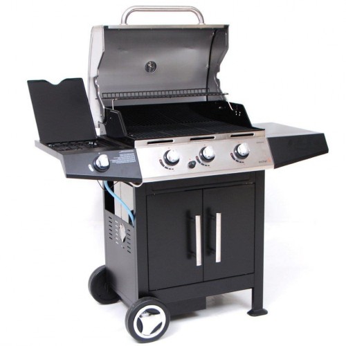 Barbecue a gas Barbecue bbq golosone 3 g45129 gas acciaio 3 bruciatori fornello pietra lavica