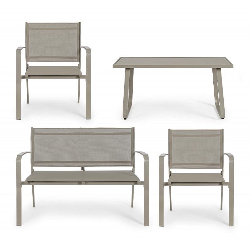 Divani da giardino Salotto arent tortora set da 4 pezzi 662997 Divani da giardino Salotto arent tortora set da 4 pezzi 662997