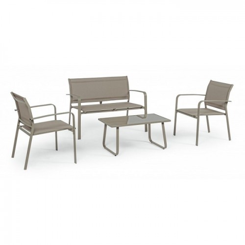 Divani da giardino Salotto arent tortora set da 4 pezzi 662997