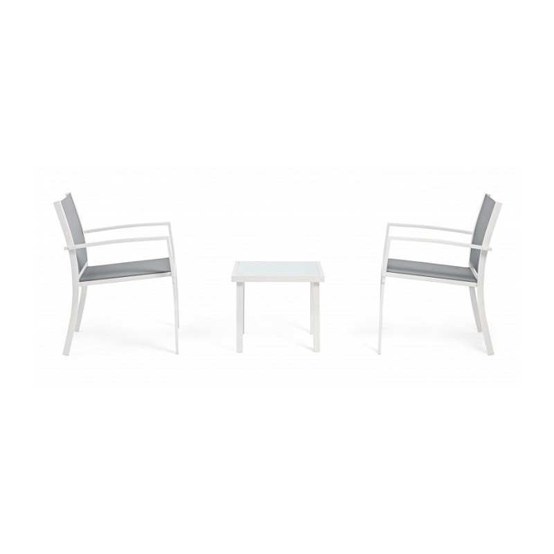 Tavoli da esterno Salotto auri bianco set da 3 pezzi 662992 Tavoli da esterno Salotto auri bianco set da 3 pezzi 662992