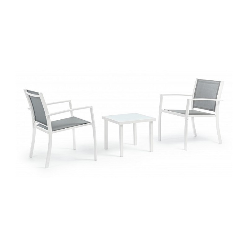 Tavoli da esterno Salotto auri bianco set da 3 pezzi 662992 Tavoli da esterno Salotto auri bianco set da 3 pezzi 662992