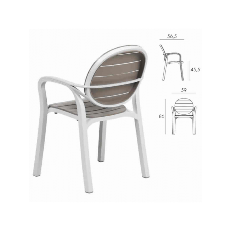 Sedie da esterno Poltrona palma bianco/tortora Sedie da esterno Poltrona palma bianco/tortora