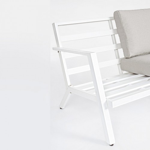 Divani da esterno Salotto harley bianco da 4 pezzi 663183