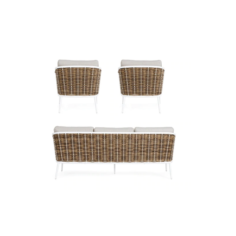 Divani da esterno Salotto da 3 pezzi maribela bianco663169