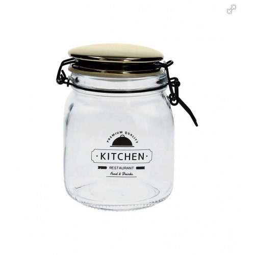 Barattoli da cucina Barattolo in vetro gold jam 14×11×21 h cm