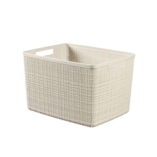 Cesti portabiancheria Contenitore jute large basket in plastica beige