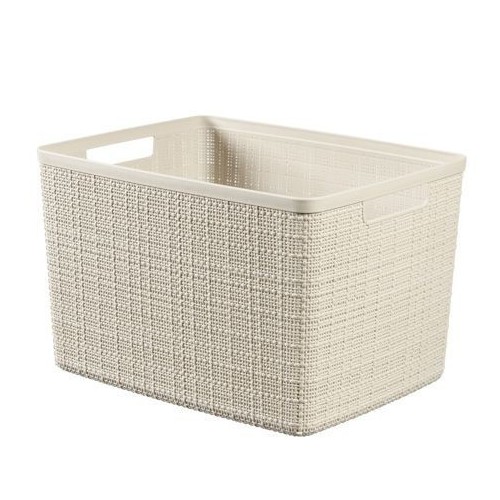 Cesti portabiancheria Contenitore jute large basket in plastica beige