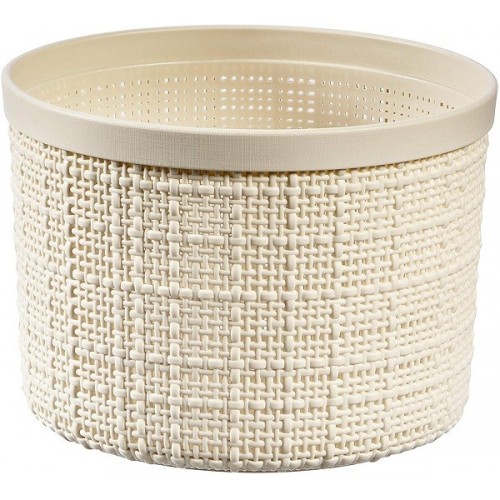 Accessori bagno Cesto jute round with lid bianco