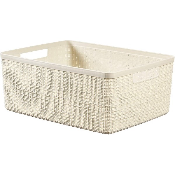 Accessori bagno Contenitore jute medium basket bianco
