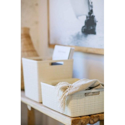 Accessori bagno Contenitore jute medium basket bianco