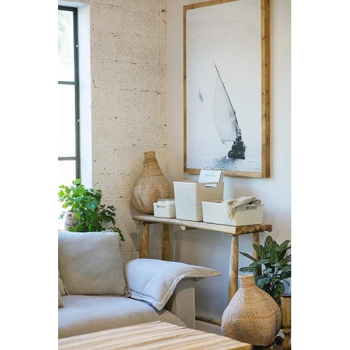 Accessori bagno Contenitore jute medium basket bianco