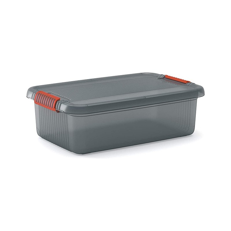 Utensili manuali Kis K latch box M  cm59X39X18h grigio trasparente 28lt Utensili manuali Kis K latch box M  cm59X39X18h grigio trasparente 28lt