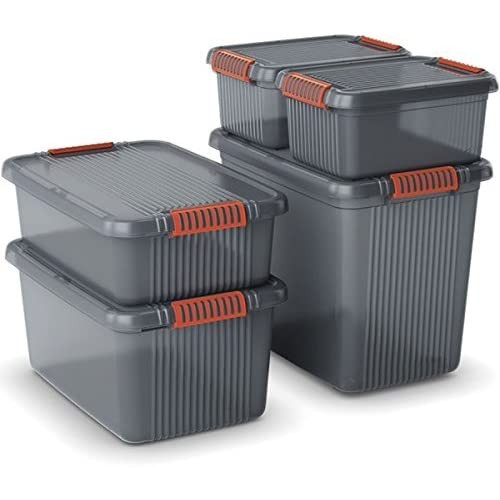 Utensili manuali Kis K latch box M  cm59X39X18h grigio trasparente 28lt