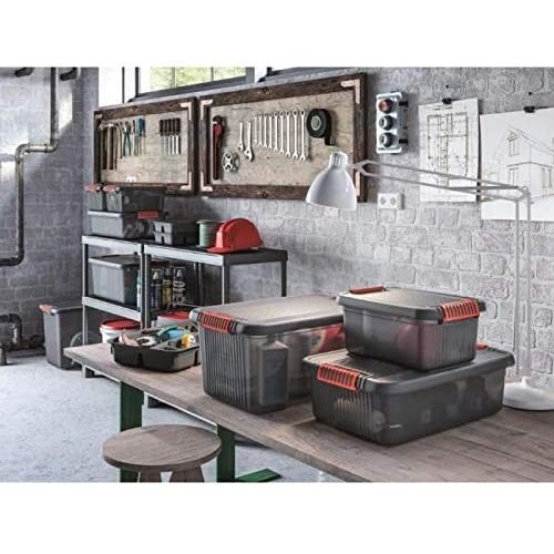 Utensili manuali Kis K latch box M  cm59X39X18h grigio trasparente 28lt