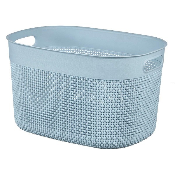 Cesti portabiancheria Contenitore kis filo baskets L stone blu cm22x38x28,5h